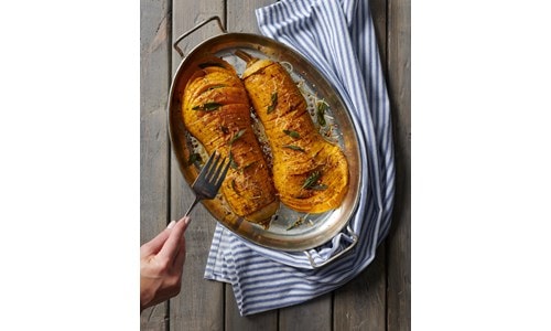 Easy and delicious Hasselback Butternut Squash  recipe using the Roast Mode setting of your Wolf Oven